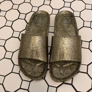 J. Crew Glitter Slides